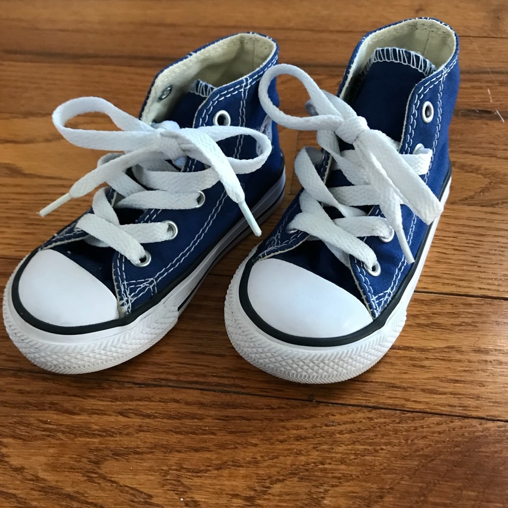 Blue Converse High Top Sneakers.  Infant Size 6.
